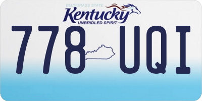 KY license plate 778UQI