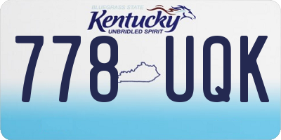 KY license plate 778UQK