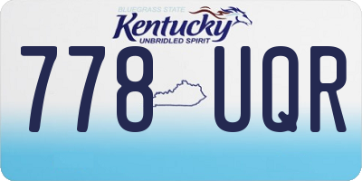 KY license plate 778UQR