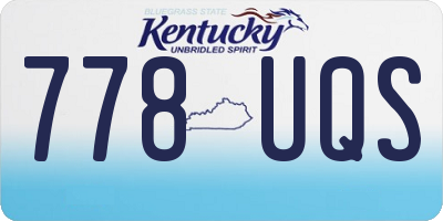 KY license plate 778UQS