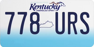 KY license plate 778URS