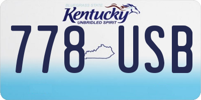 KY license plate 778USB