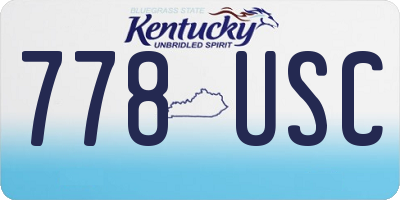 KY license plate 778USC