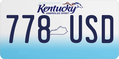 KY license plate 778USD