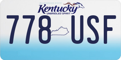 KY license plate 778USF