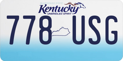 KY license plate 778USG