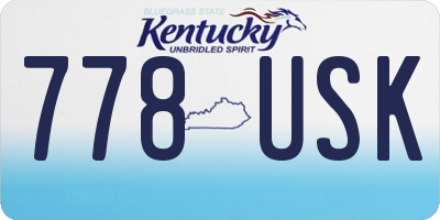 KY license plate 778USK