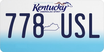 KY license plate 778USL