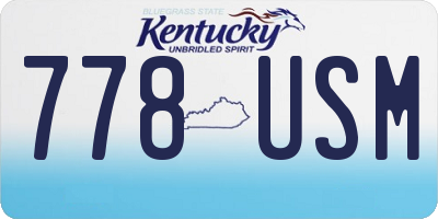 KY license plate 778USM