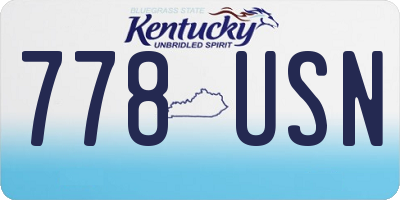 KY license plate 778USN