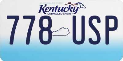 KY license plate 778USP