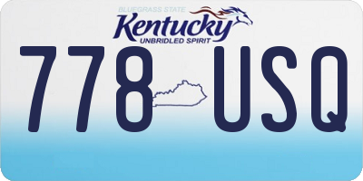KY license plate 778USQ