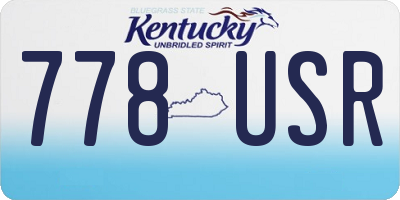 KY license plate 778USR