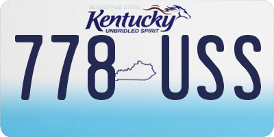 KY license plate 778USS
