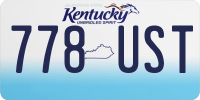 KY license plate 778UST