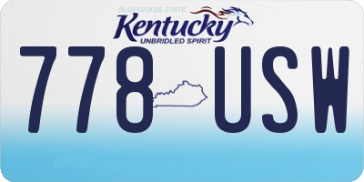 KY license plate 778USW