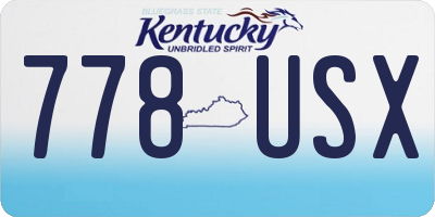 KY license plate 778USX
