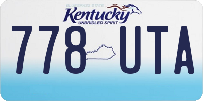 KY license plate 778UTA