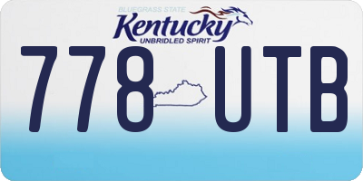 KY license plate 778UTB