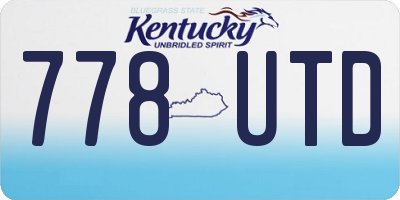 KY license plate 778UTD