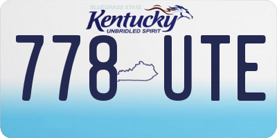 KY license plate 778UTE