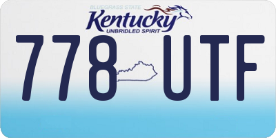 KY license plate 778UTF