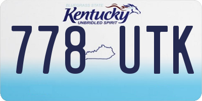 KY license plate 778UTK