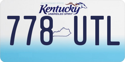 KY license plate 778UTL