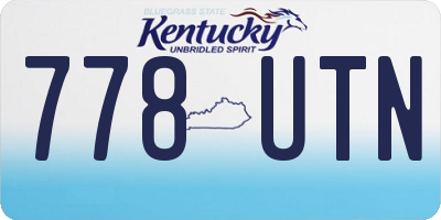 KY license plate 778UTN