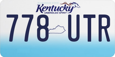KY license plate 778UTR