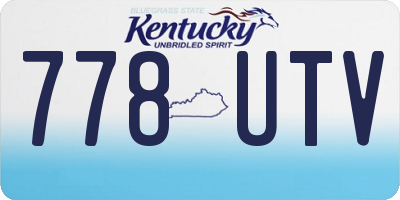 KY license plate 778UTV