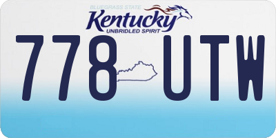 KY license plate 778UTW