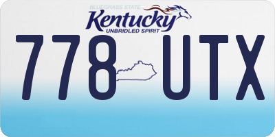 KY license plate 778UTX