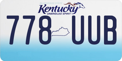 KY license plate 778UUB