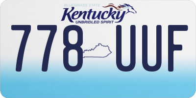KY license plate 778UUF