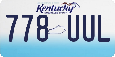 KY license plate 778UUL