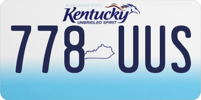 KY license plate 778UUS