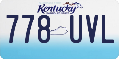 KY license plate 778UVL