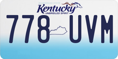 KY license plate 778UVM