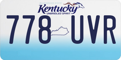 KY license plate 778UVR