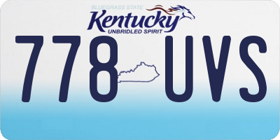 KY license plate 778UVS