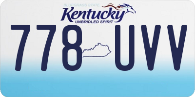 KY license plate 778UVV