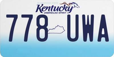 KY license plate 778UWA