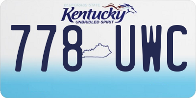 KY license plate 778UWC