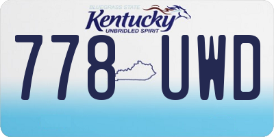 KY license plate 778UWD