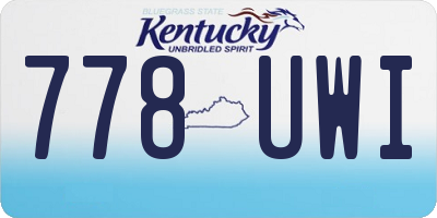 KY license plate 778UWI