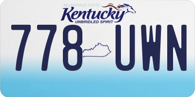 KY license plate 778UWN