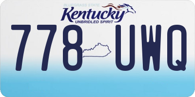 KY license plate 778UWQ