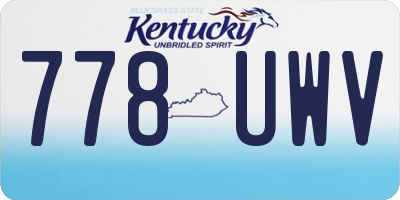 KY license plate 778UWV