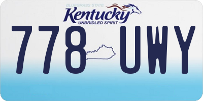 KY license plate 778UWY